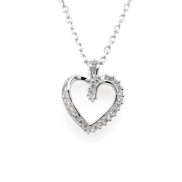 925 Sterling Silver Heart Pendant with CZ Stones – Elegant and Sparkling Design Love Peednant - Image 2