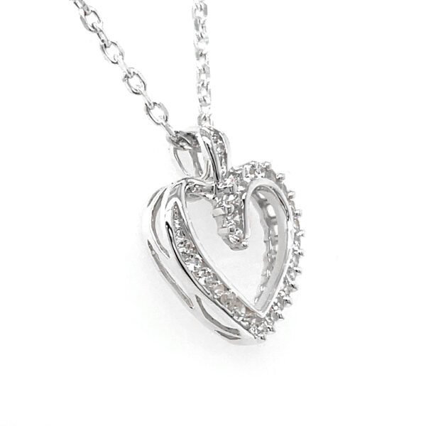 925 Sterling Silver Heart Pendant with CZ Stones – Elegant and Sparkling Design Love Peednant - Image 3