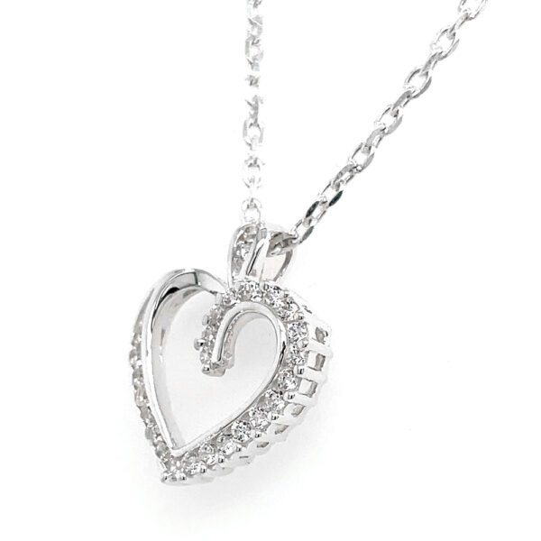 925 Sterling Silver Heart Pendant with CZ Stones – Elegant and Sparkling Design Love Peednant - Image 4