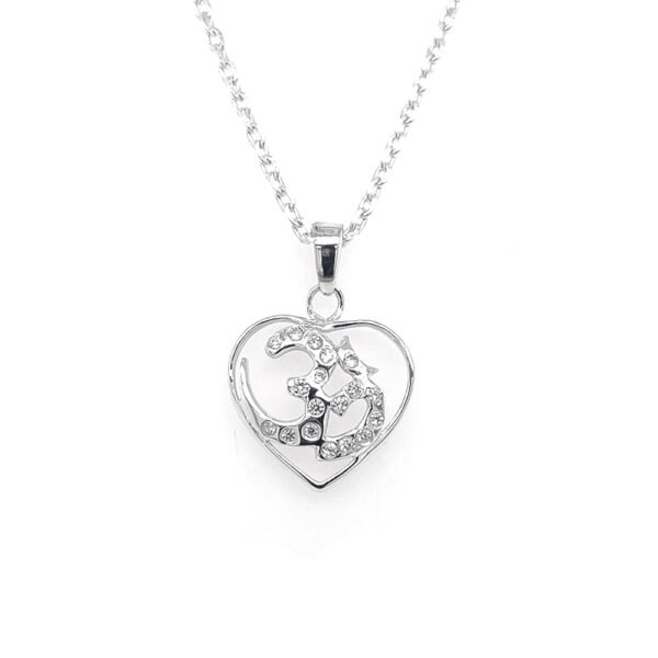 925 Sterling Silver Om Pendant Necklace - Heart-Shaped Spiritual Jewelry for Women - Image 6