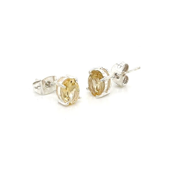 Silver-Plated Brass Stud Earrings with Vibrant Yellow Stone – Stylish & Elegant Accessory - Image 7