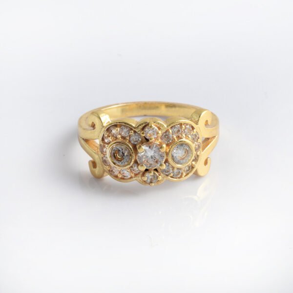 Elegant Gold-Plated Brass Ring with Sparkling CZ Stones ? Perfect for Every Occasion!